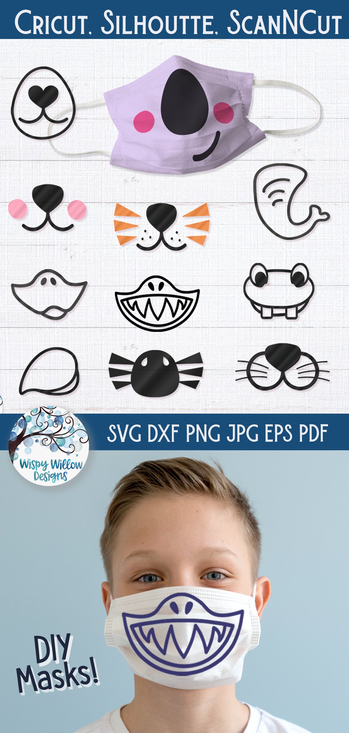 Animal Faces for Masks SVG Cut Files Vol. 2 (808109)
