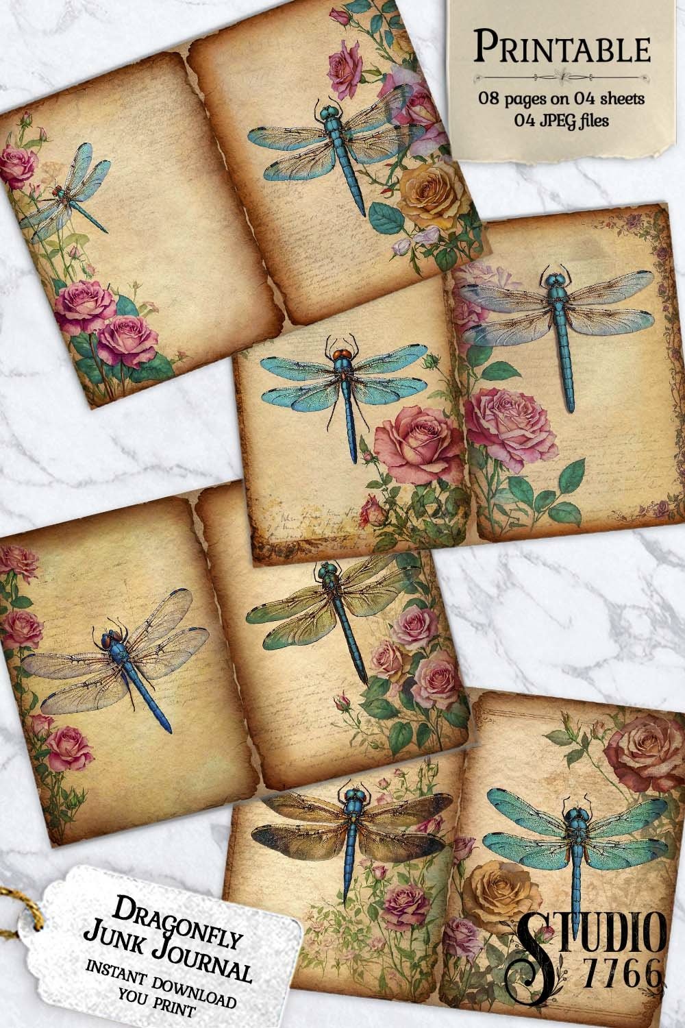 Dragonfly Junk Journal Pages (4147040)