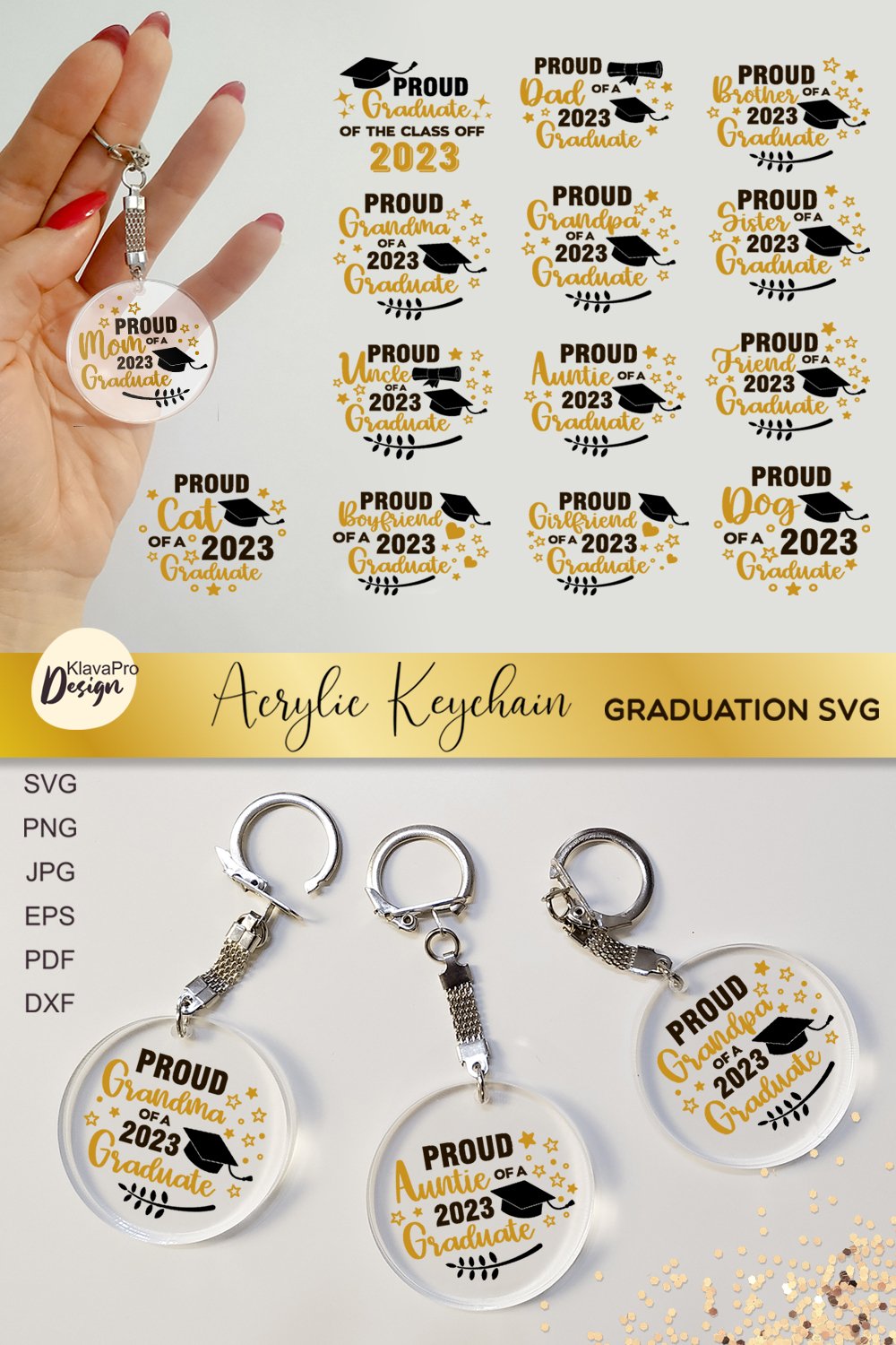Graduation 2023| Family keychain bundle | Svg layered File