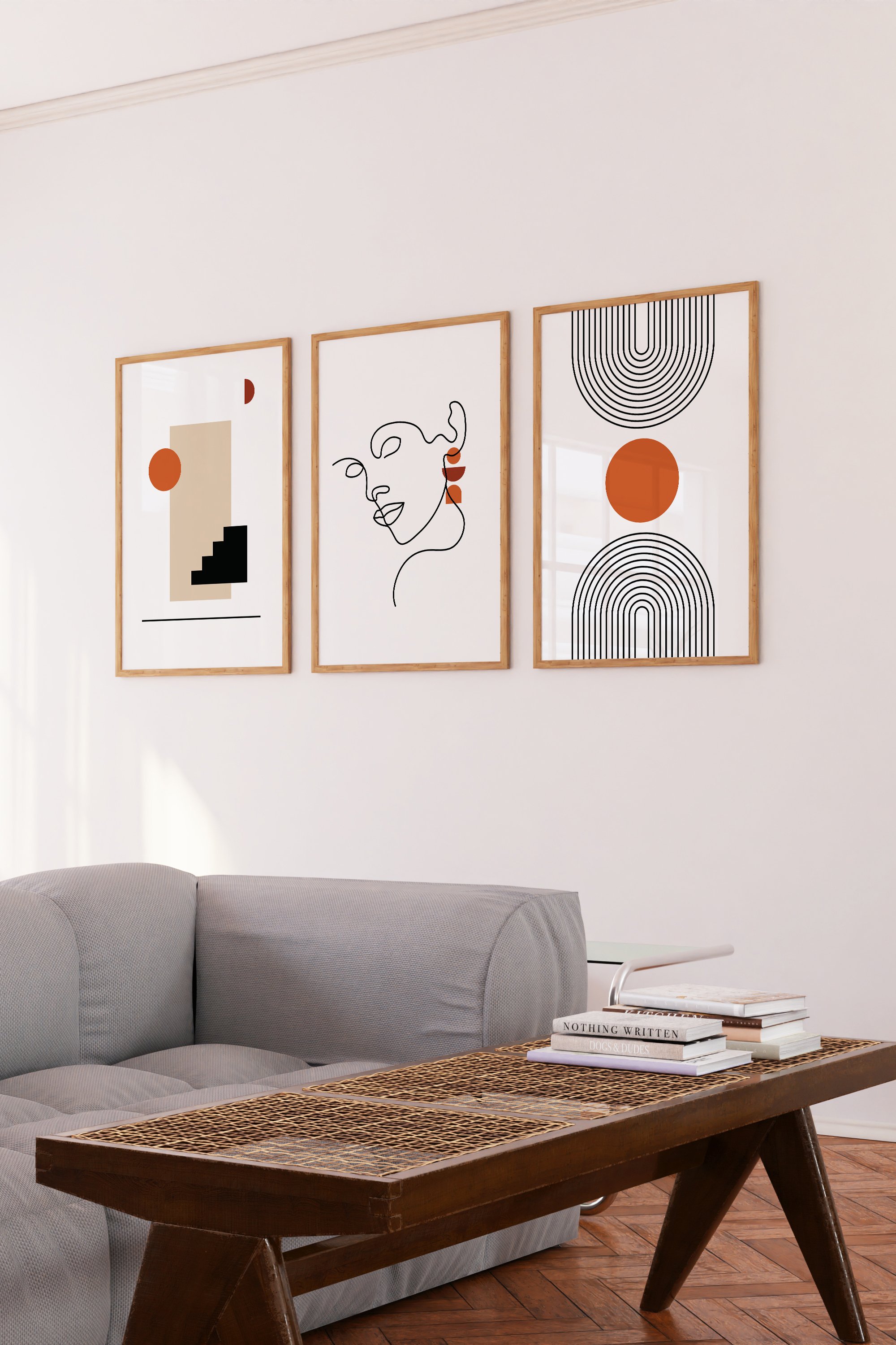 Mid Century Modern Wall Art, Set of 3 Retro (3188936)