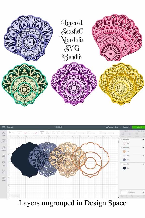 Seashell Mandala SVG Bundle - 3D Layered Mandalas