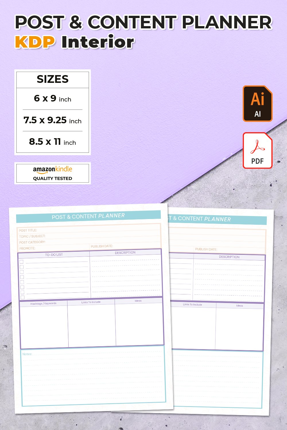 Post and Content Planner | KDP Interior Template