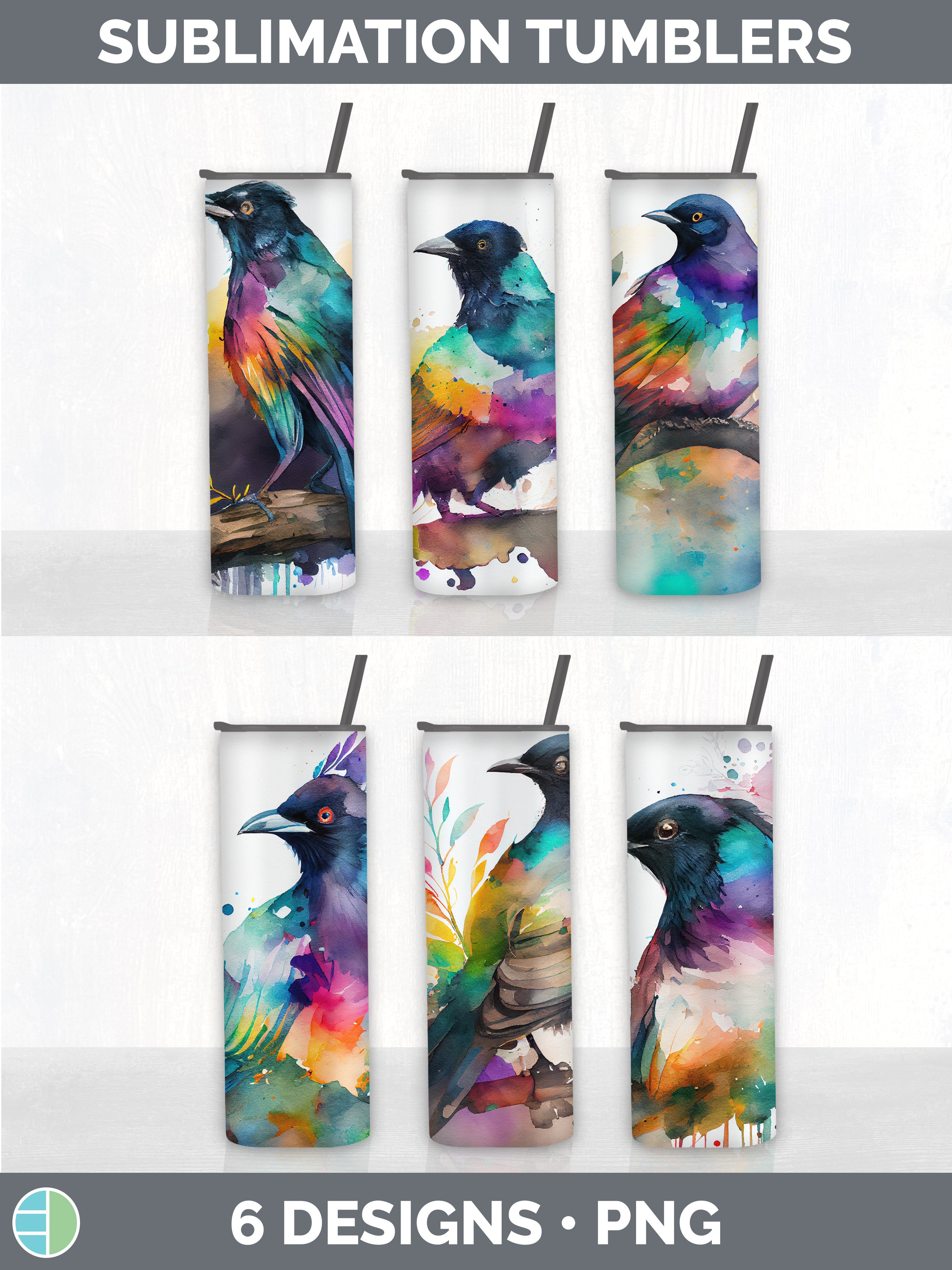 Rainbow Magpie Tumbler Sublimation Bundle