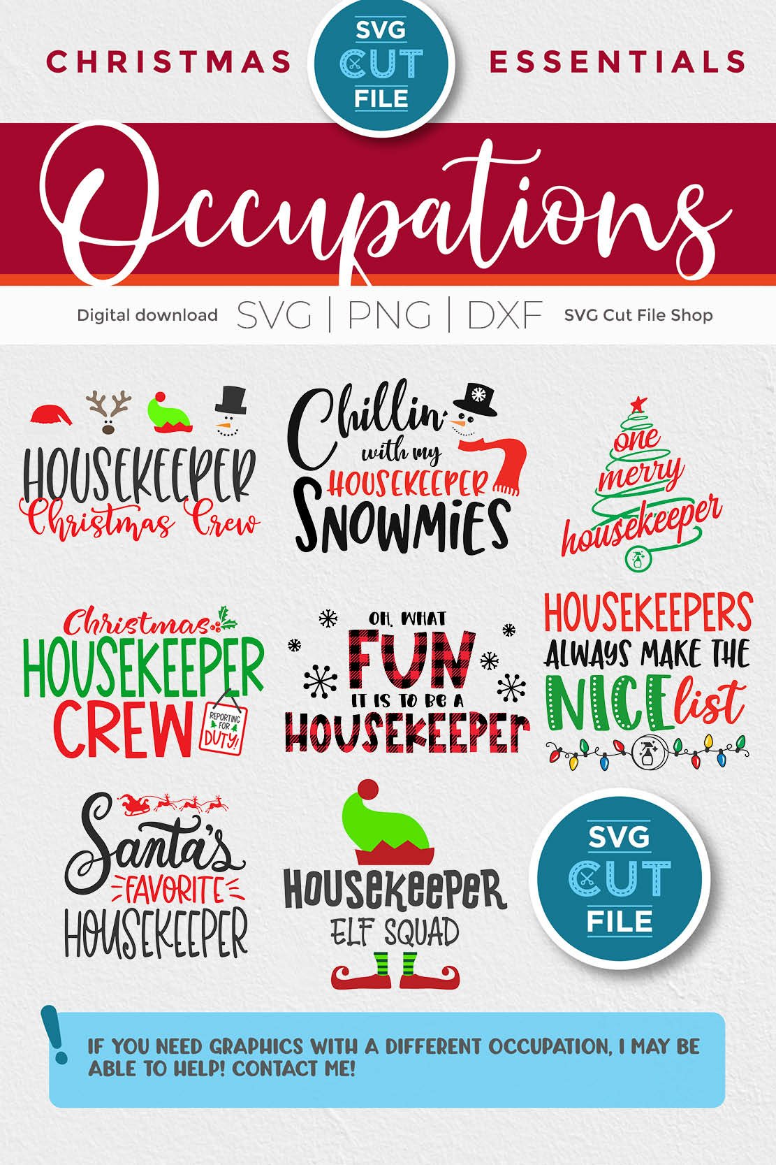 Christmas Housekeeper svg bundle Christmas House Keeper