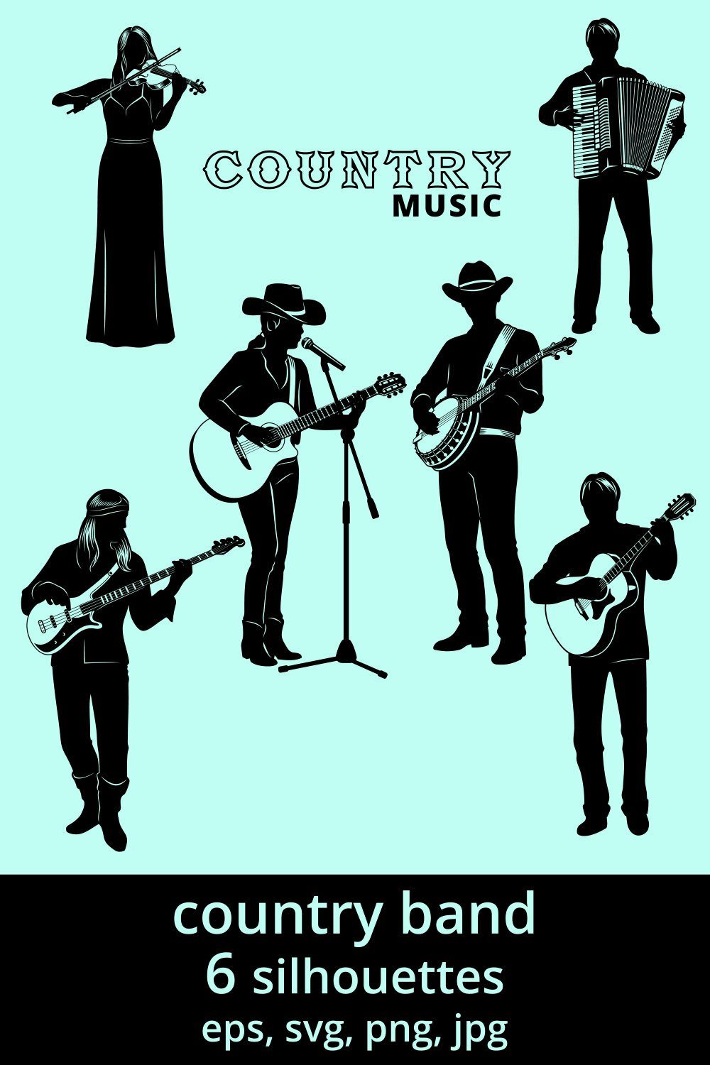 Country Band Silhouettes SVG