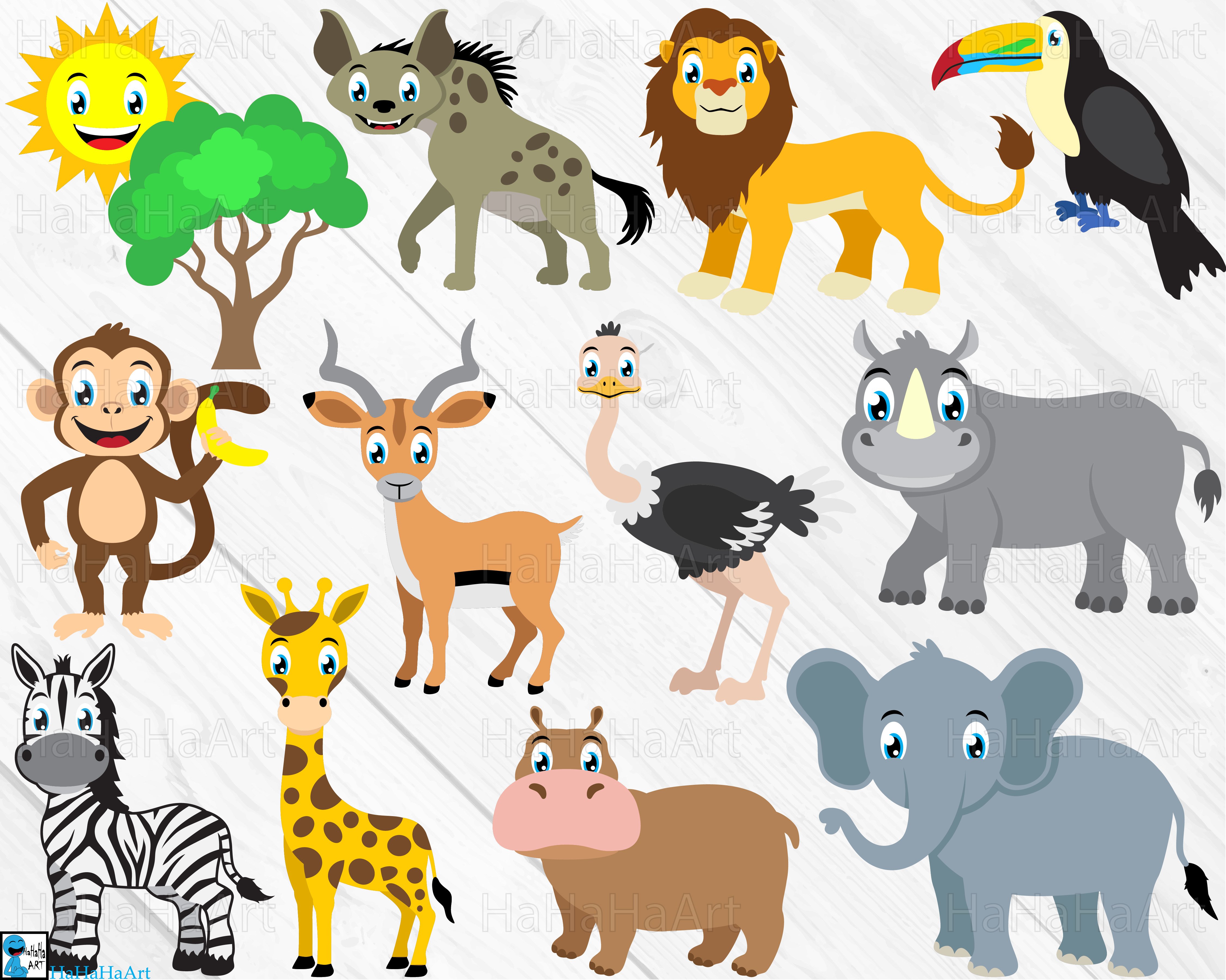 Safari Animals Designs - Clip art / Cutting Files (1023144)