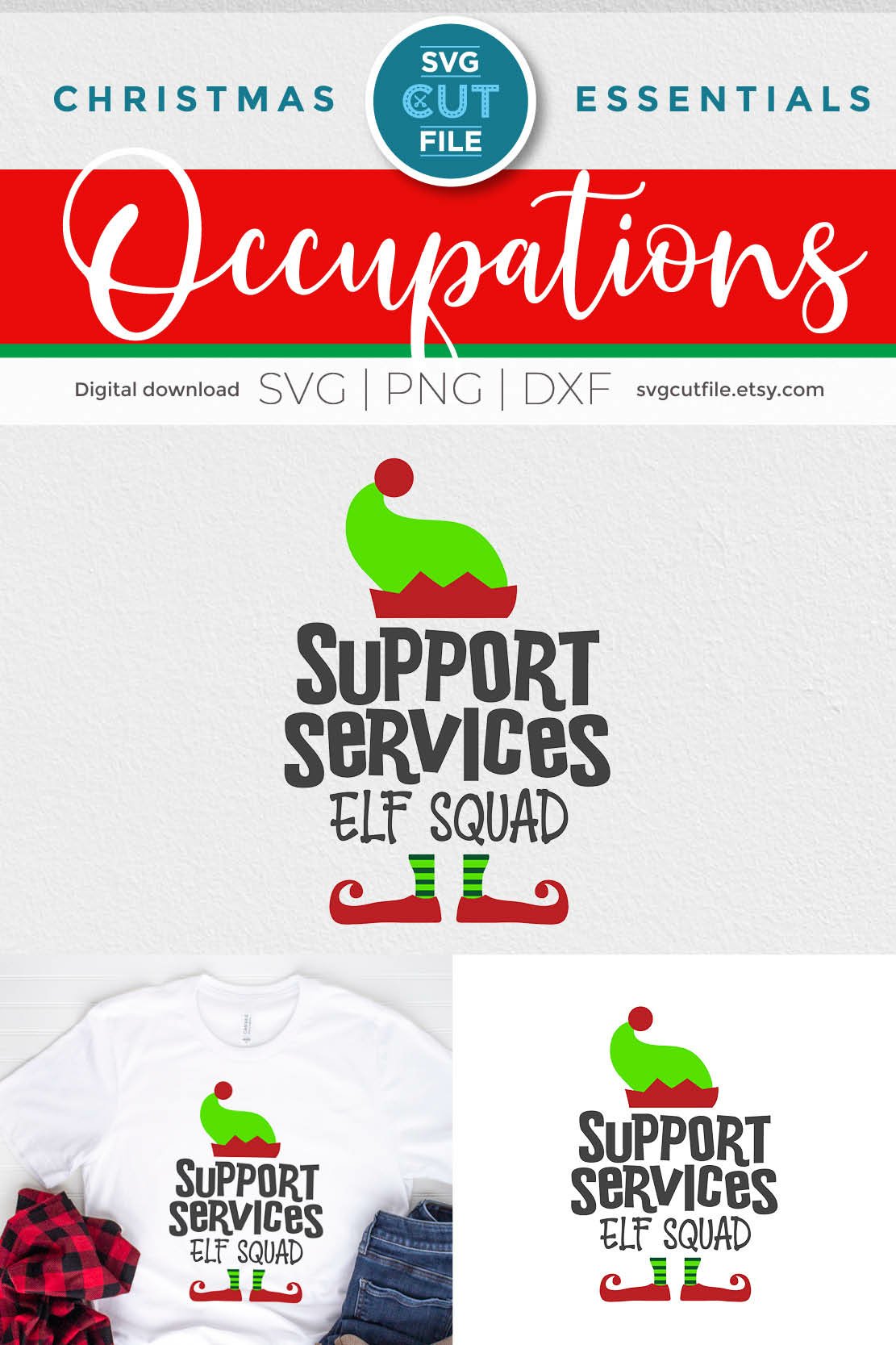 Elf Tech Support Sign Christmas Support Services svg with elf design