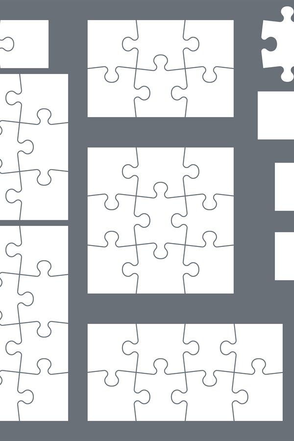 Puzzle pieces. Parts of puzzles for creative game, consisten