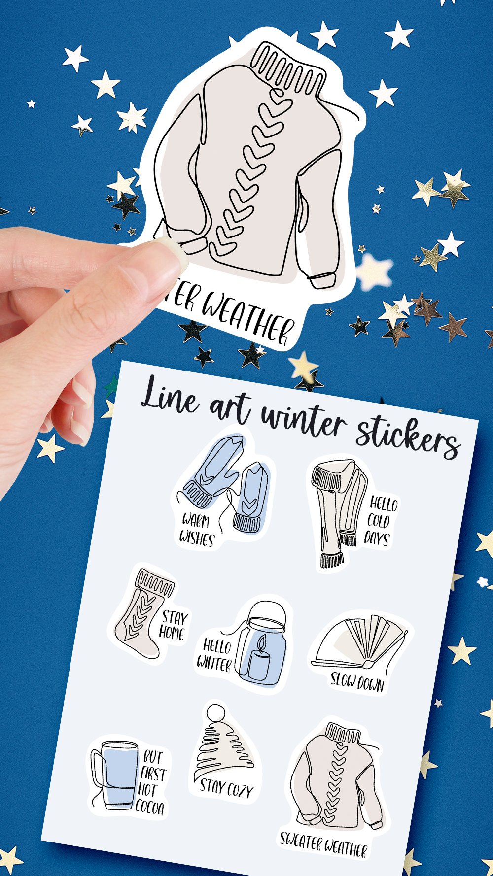 Winter stickers printable Winter stickers Aesthetic stickers