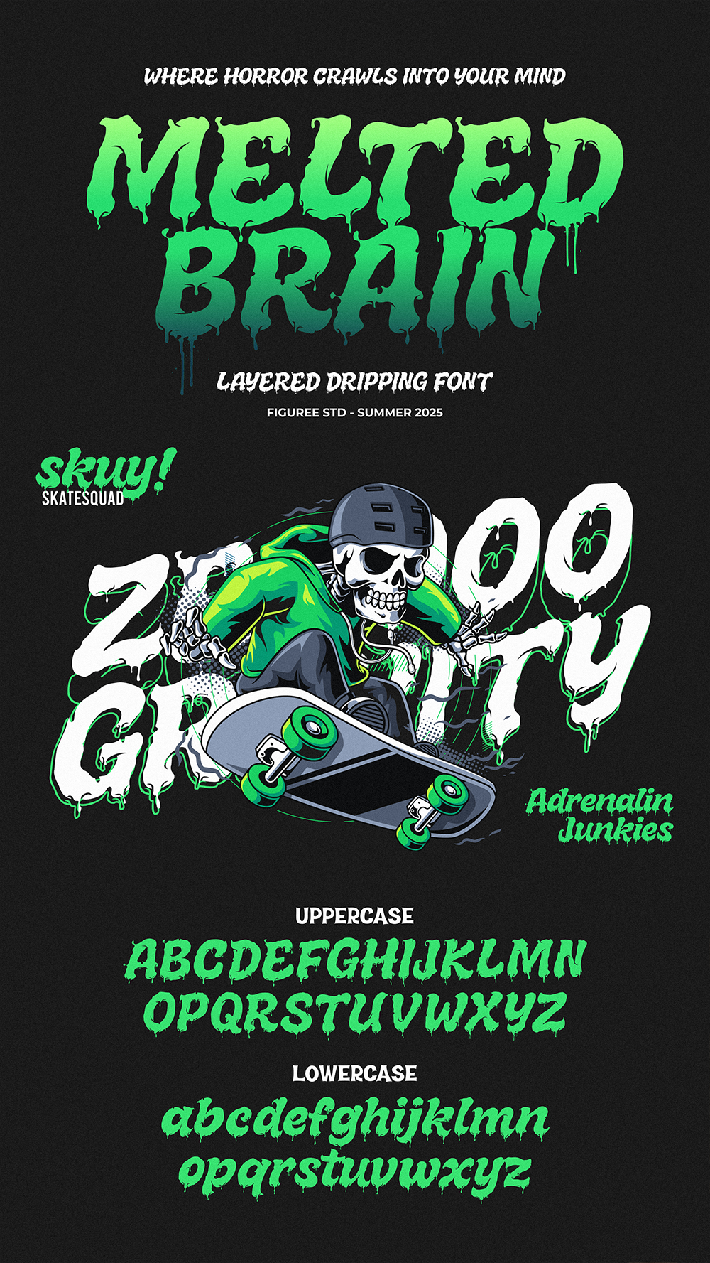 Melted Brain - Layered Dripping Font