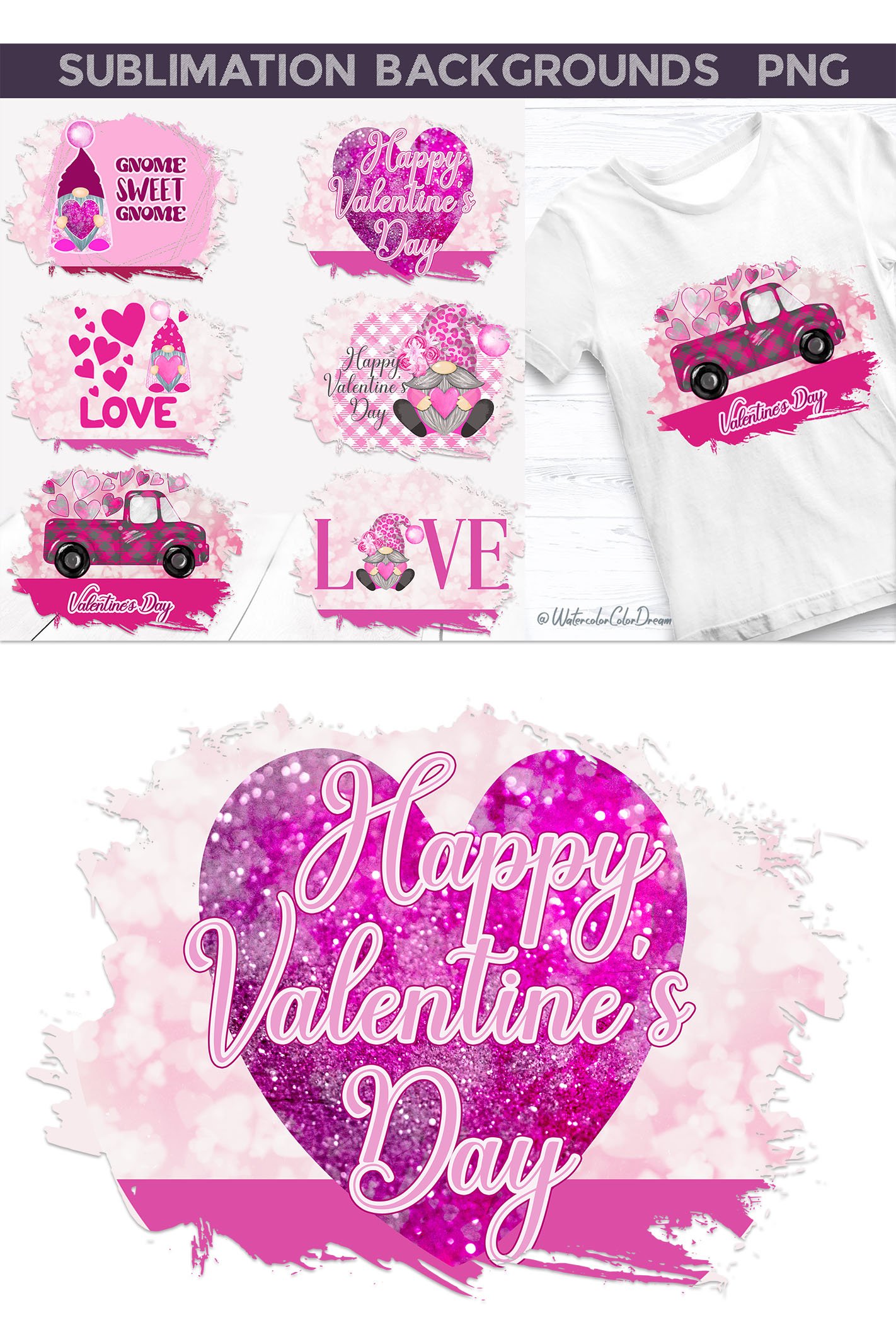 Valentine Background Bundle | Valentines Day Sublimation