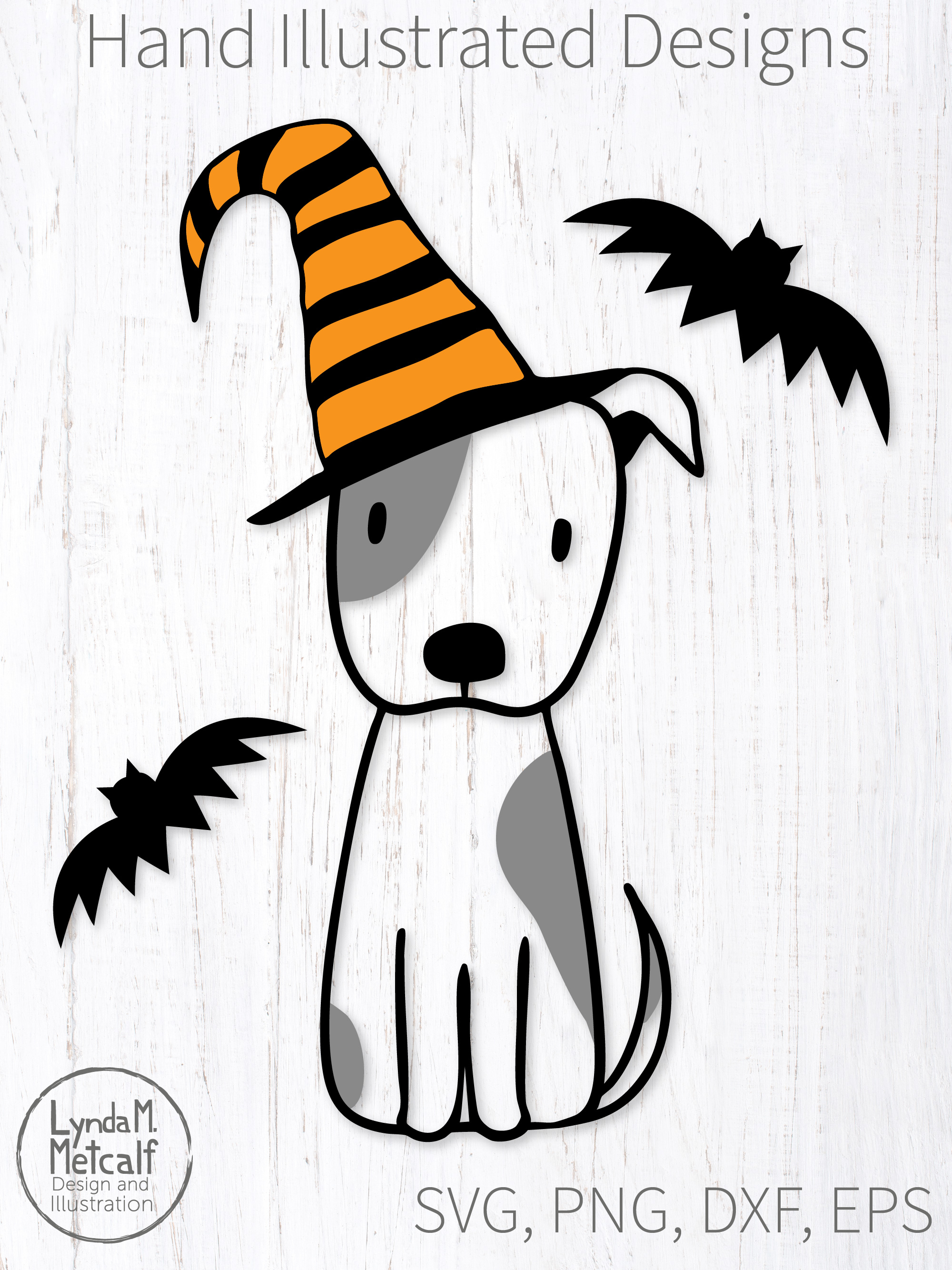 Witch Puppy Svg, Halloween Dog with Bats Clipart Png