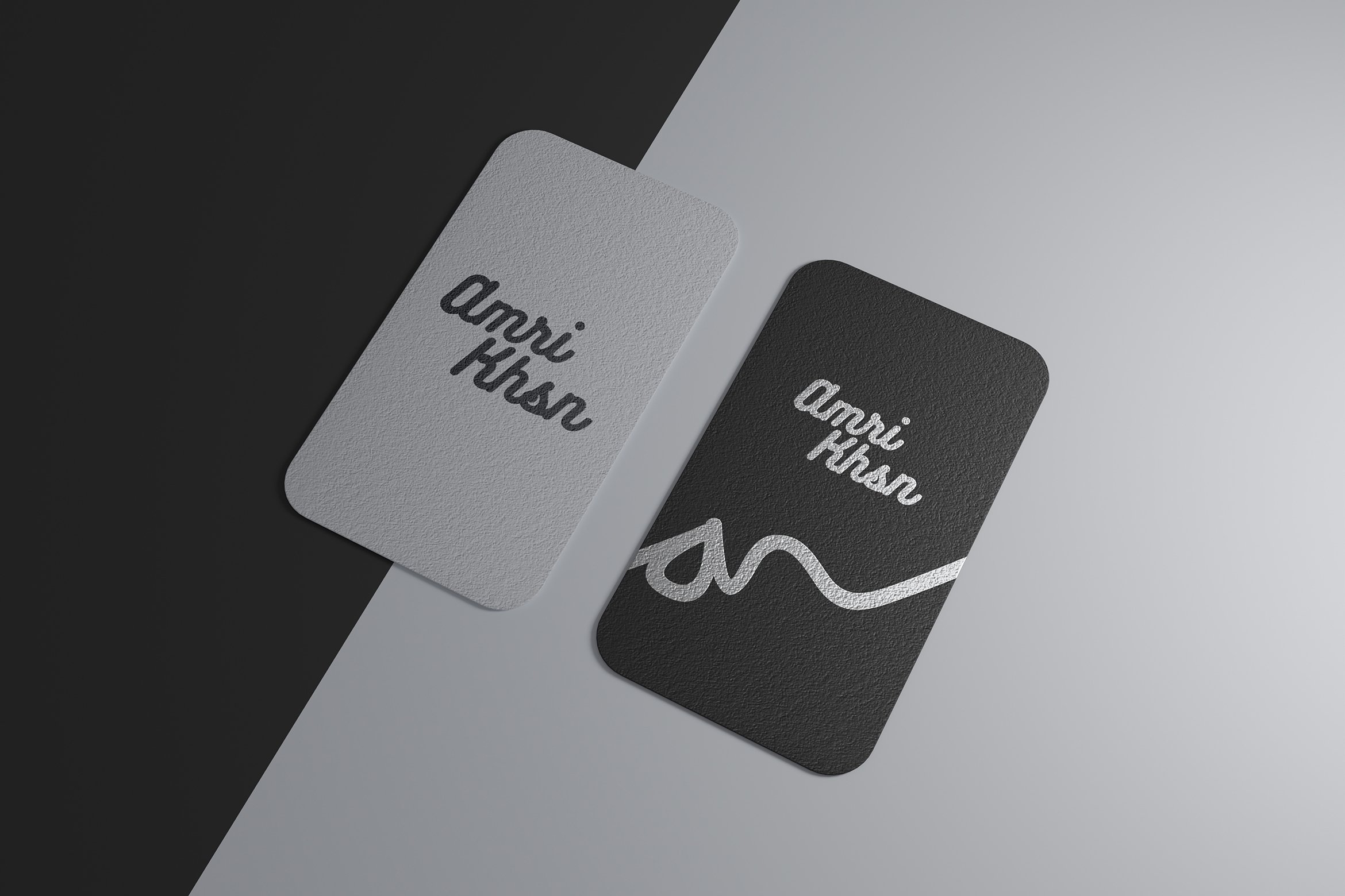 black and white business card logo mockup psd