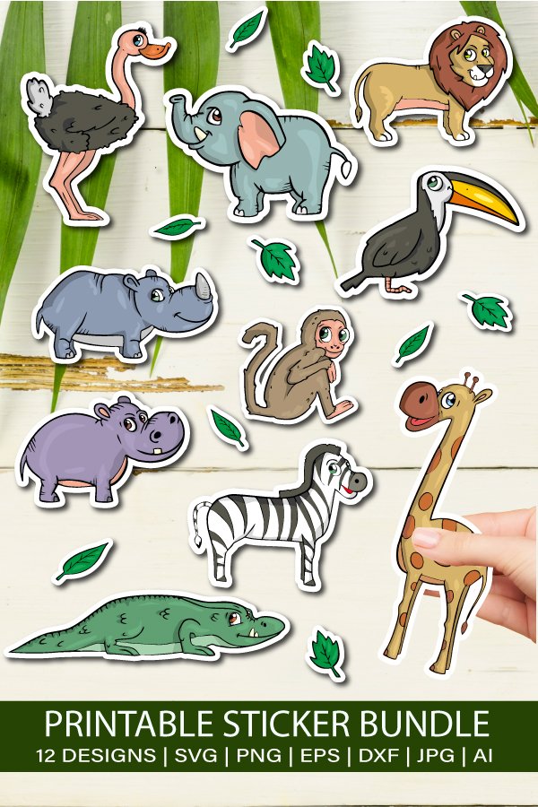African animals Stickers Bundle