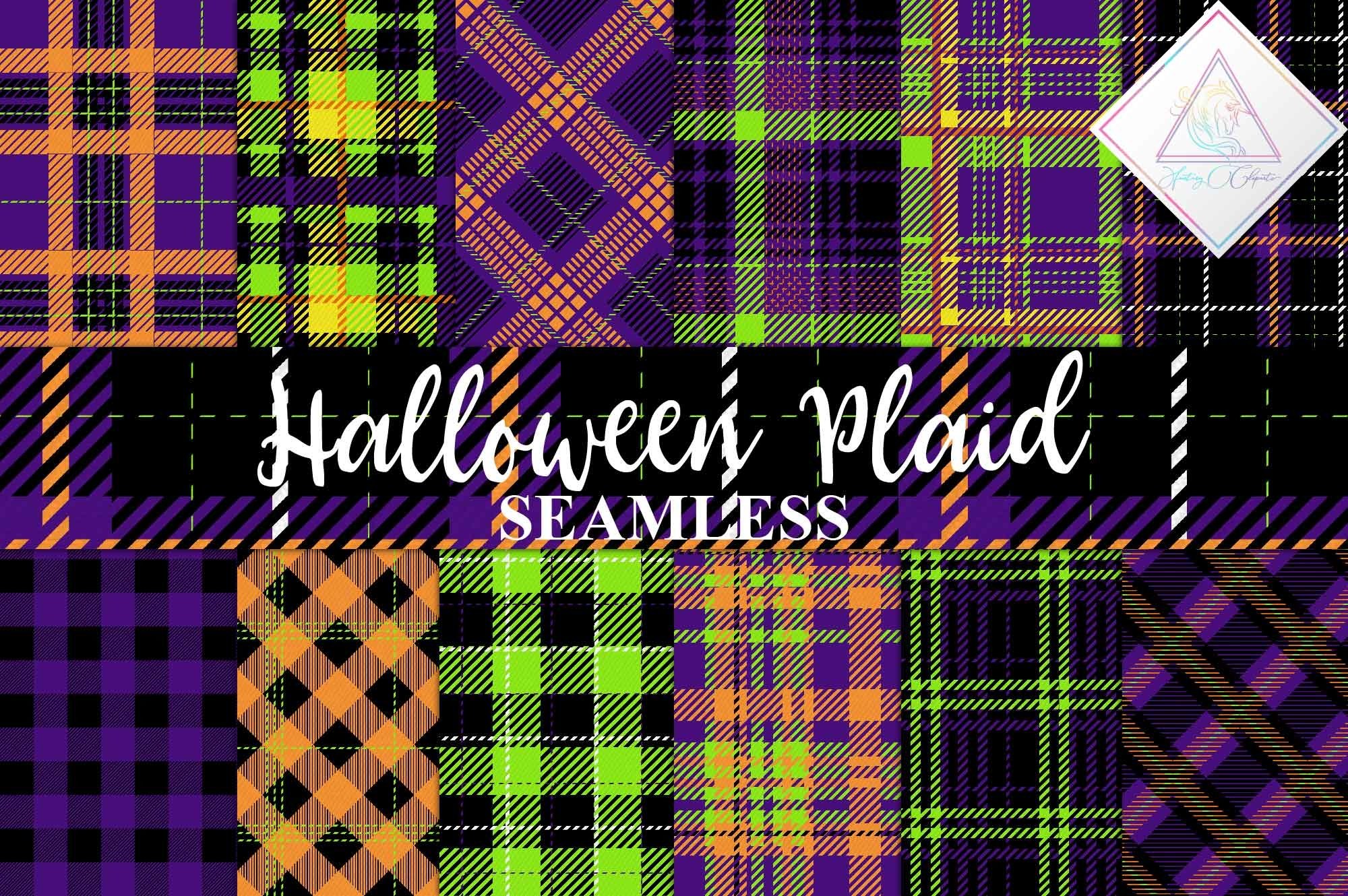 Halloween Plaid Digital Paper (917307)