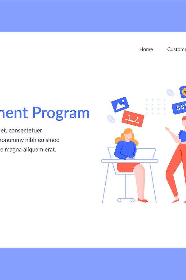Team development program project landing web page