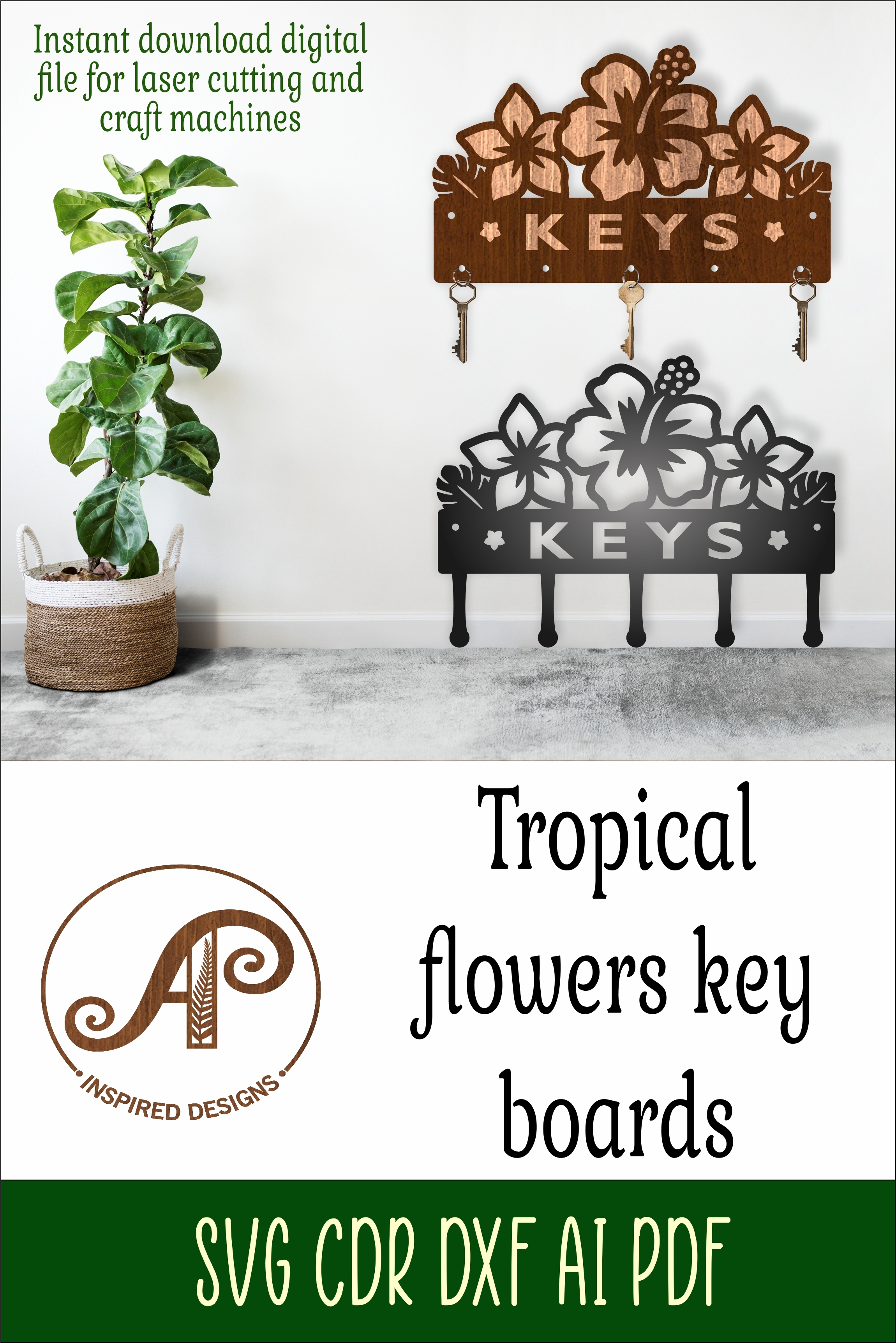 Key Racks Flowetr Tropical Flowers Key holder designs for wood and metal