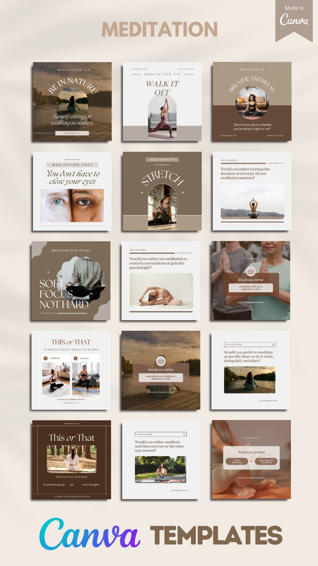 Meditation Bundle - Social Media Templates