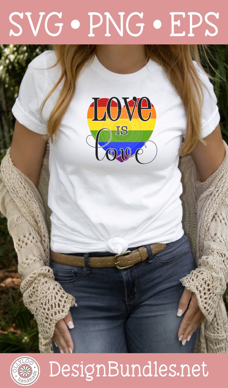 Love is Love SVG | LGBTQ Rainbow Heart SVG