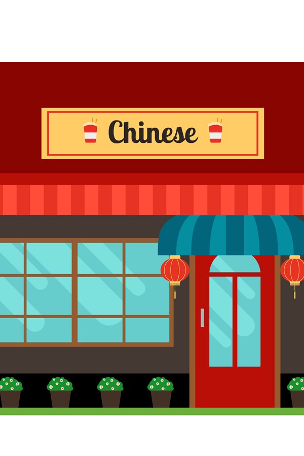 Chinese oriental cafe front