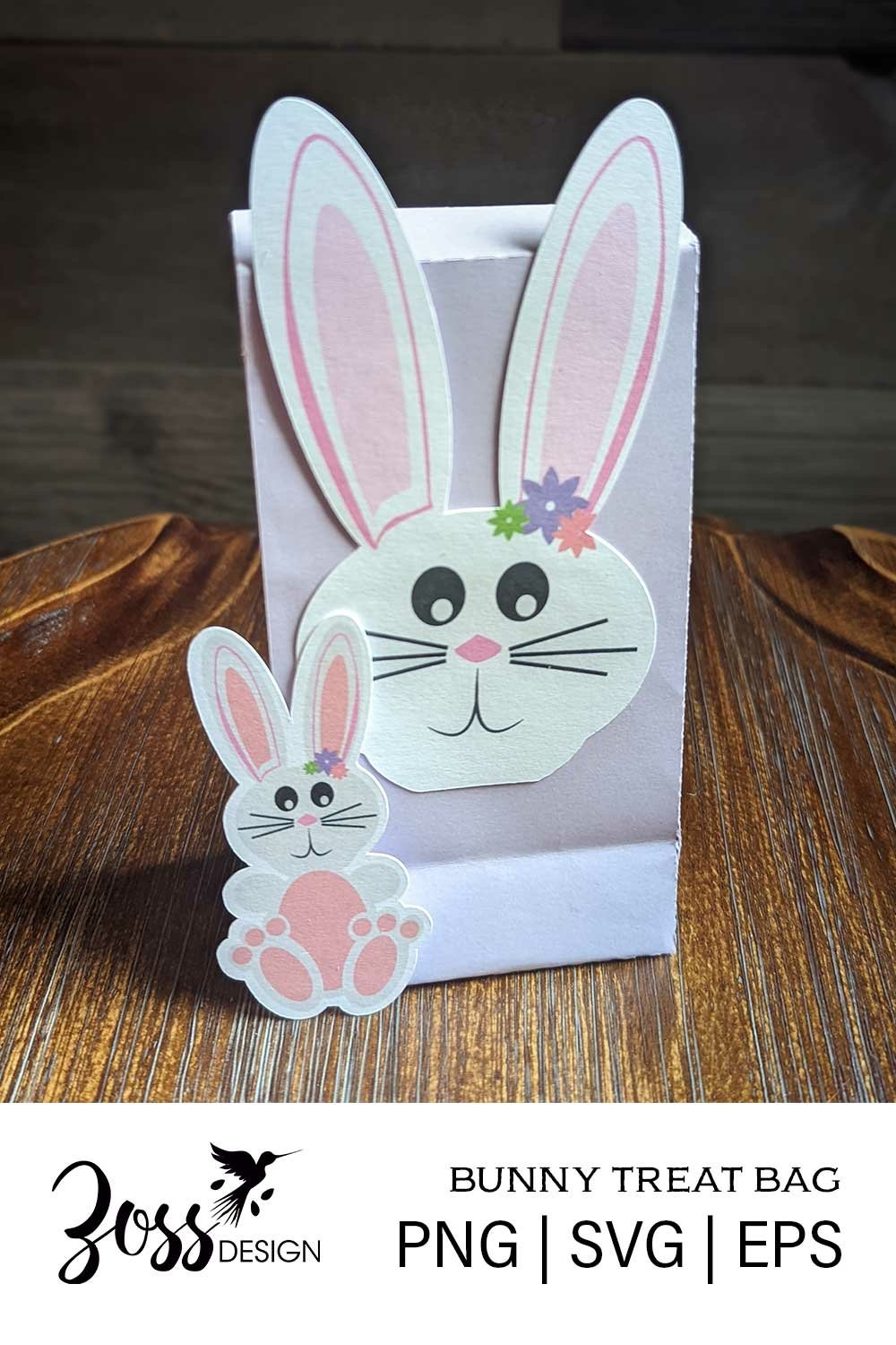 Easter Bunny Treat Bag svg print and cut file