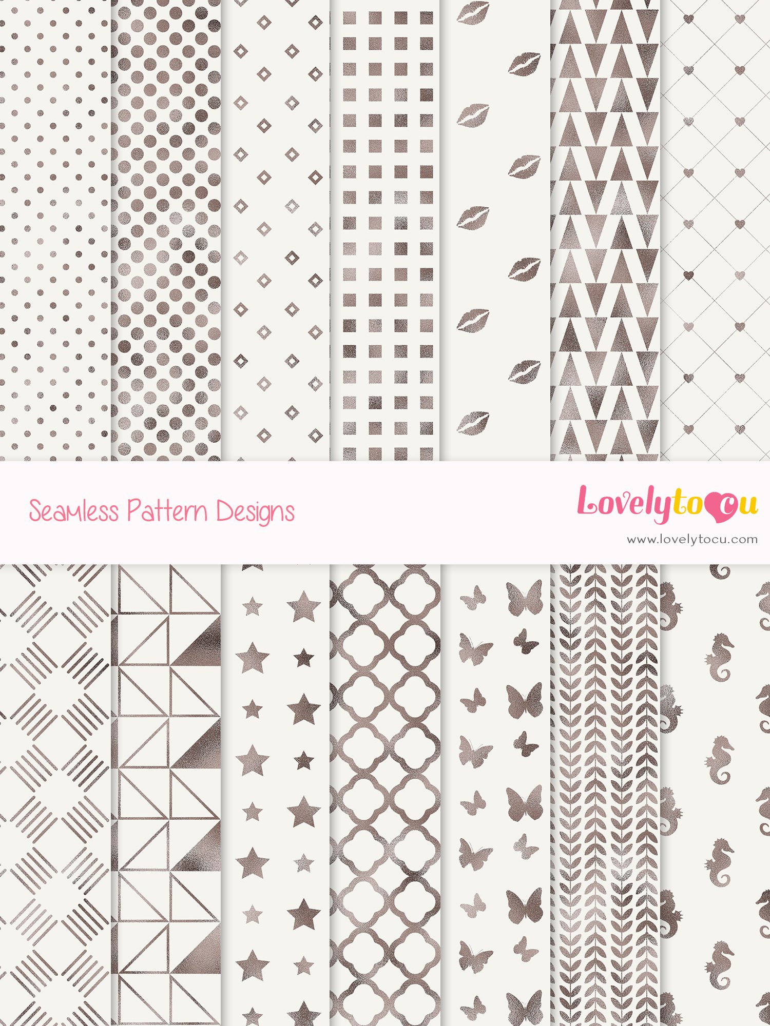 Bronze foil seamless paper pattern backgrounds