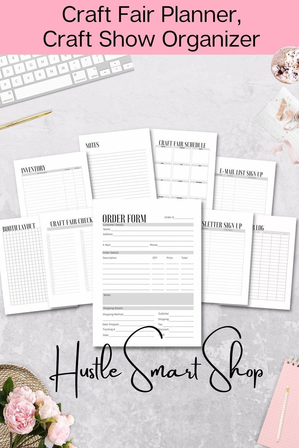 Craft Fair Planner, Craft Show Checklists, Black and White