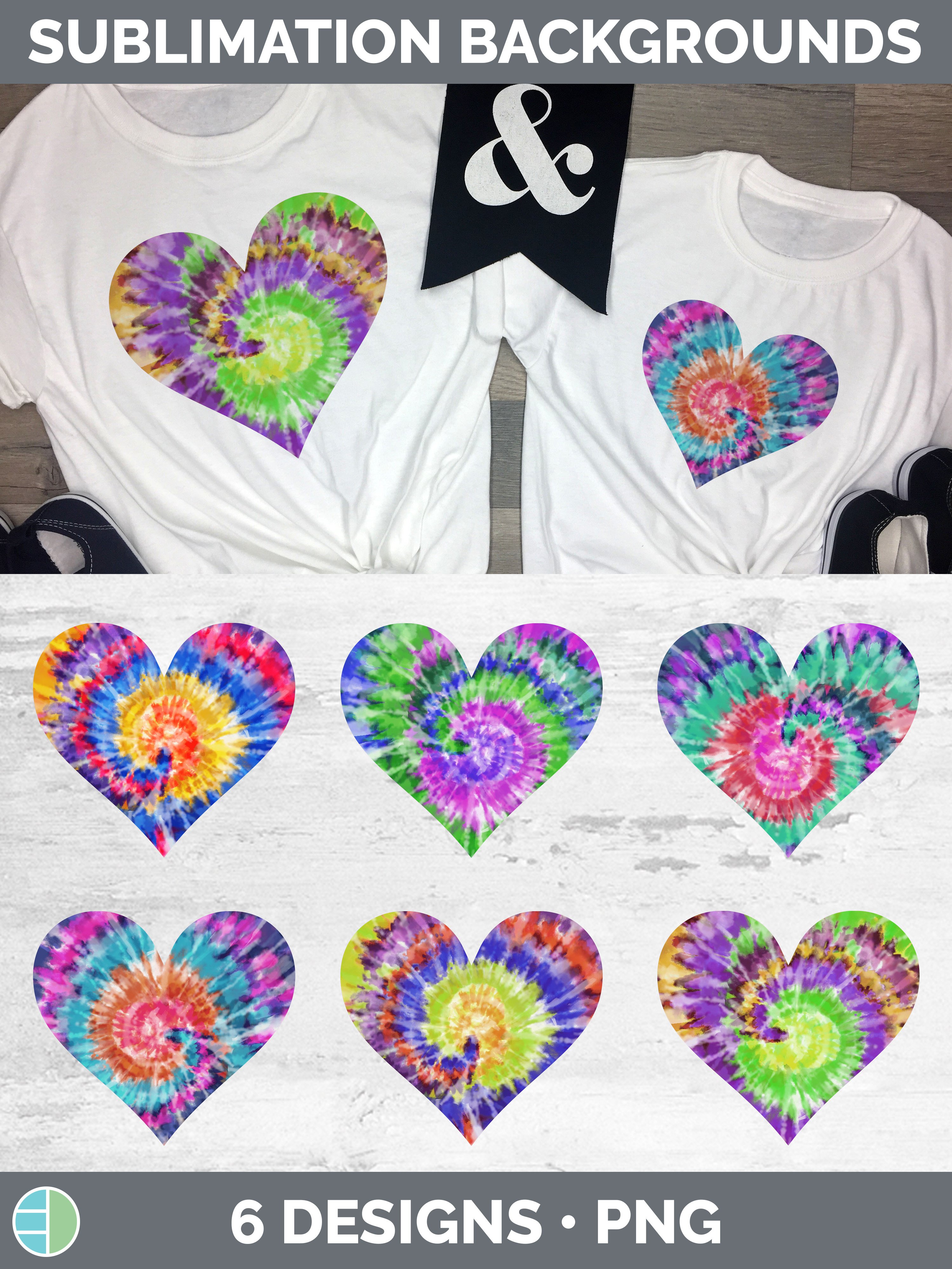 Tie Dye Heart | Sublimation Background Bundle