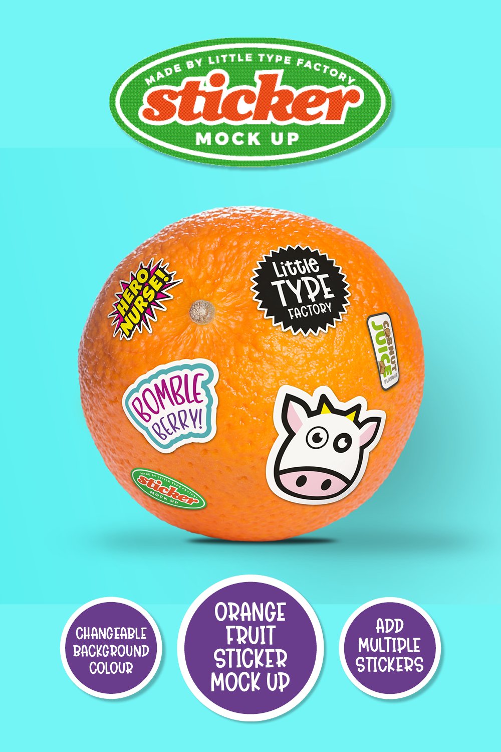 Sticker Mockup Orange Fruit Label
