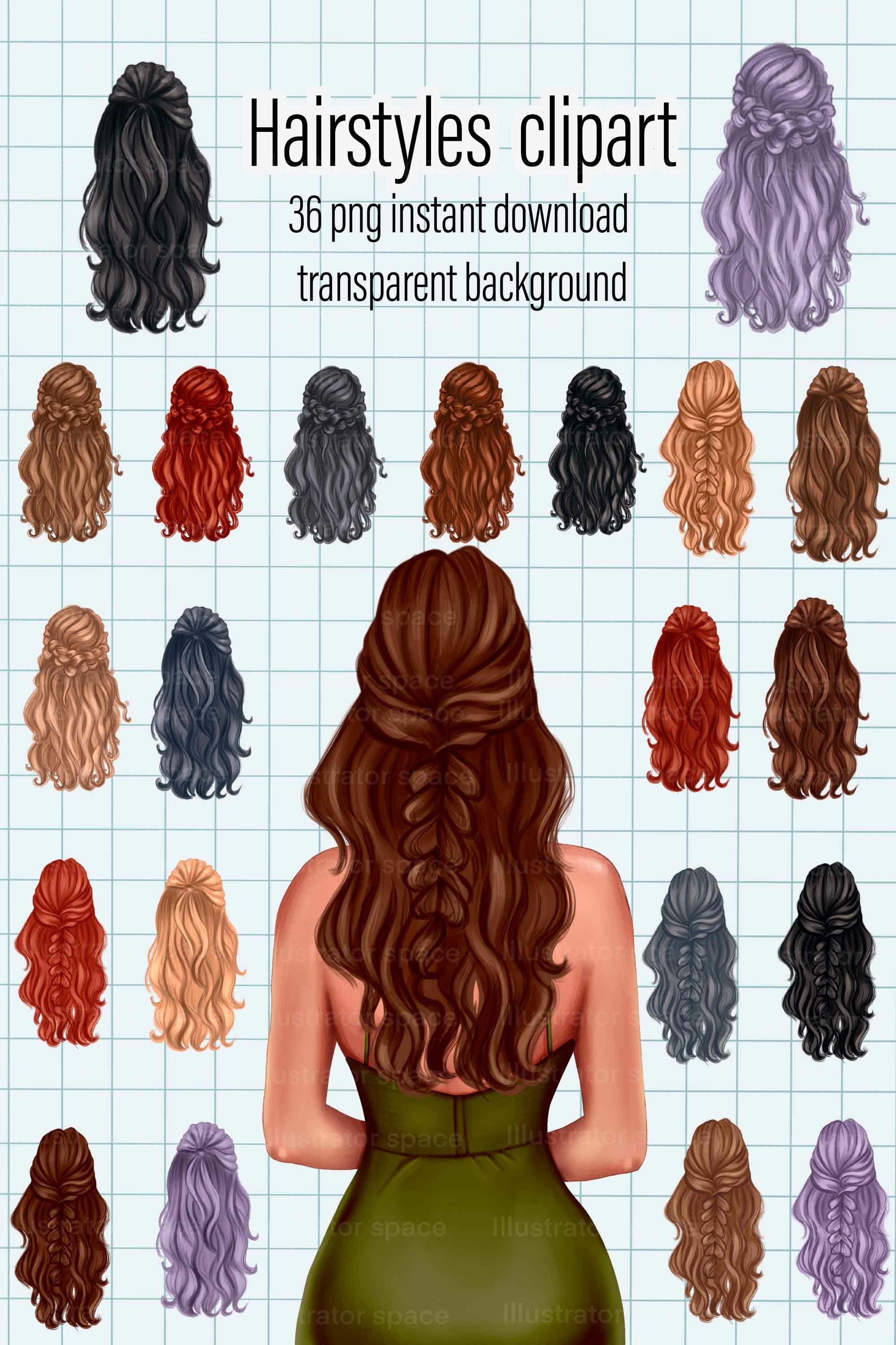 Hair clipart PNG digital download (2458557)