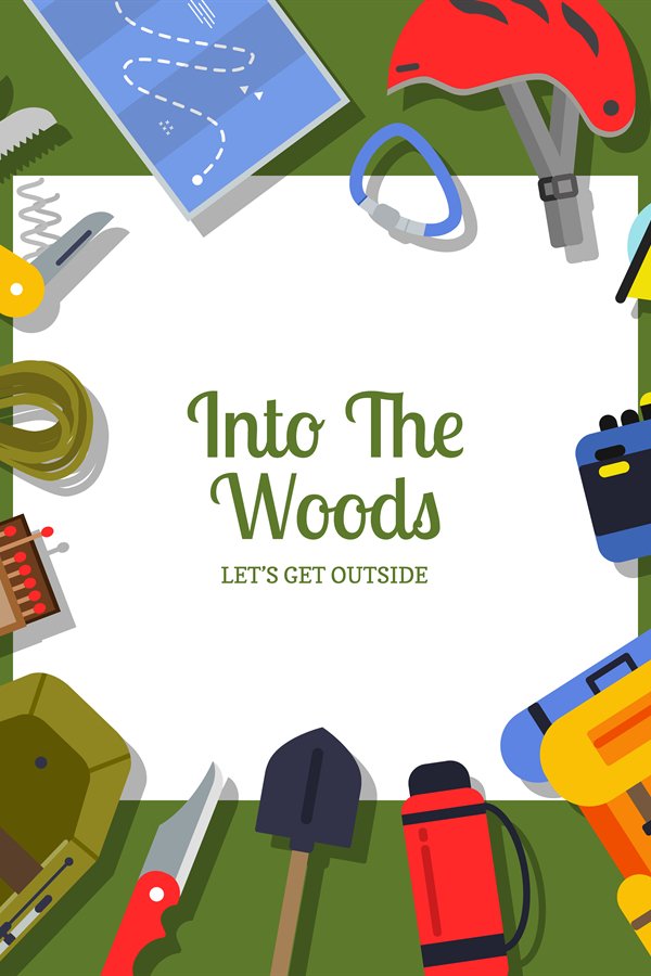 Vector flat style camping elements background (828602)