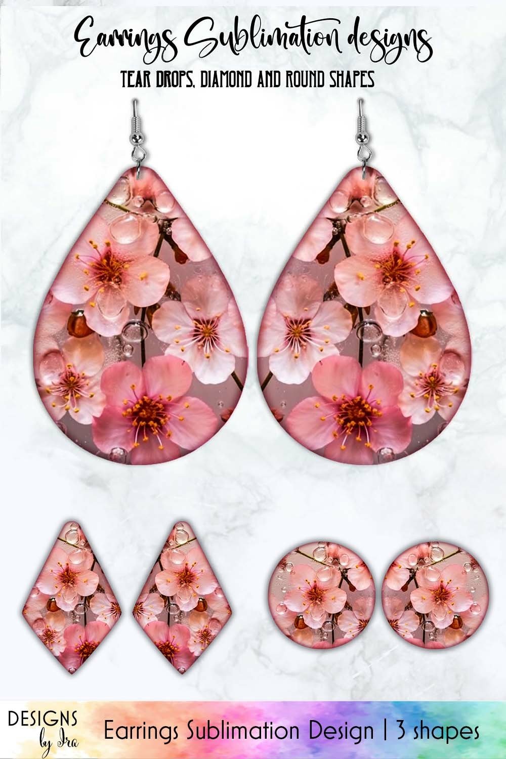 Floral Earrings Sublimation Designs Epoxy Resin Flowers