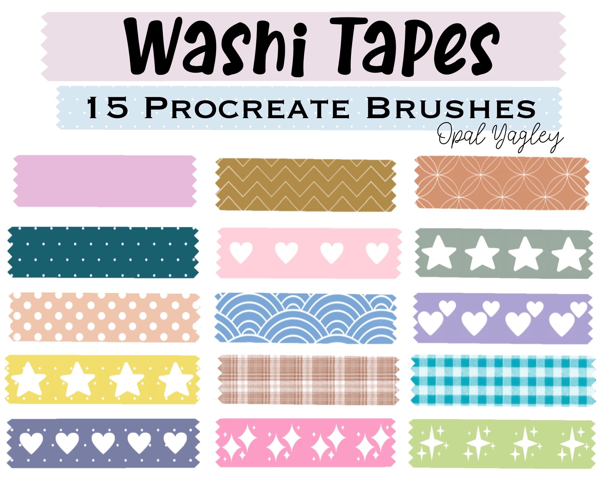 Washi Tapes Procreate Brushes / Craft and Scrapbook Brushes