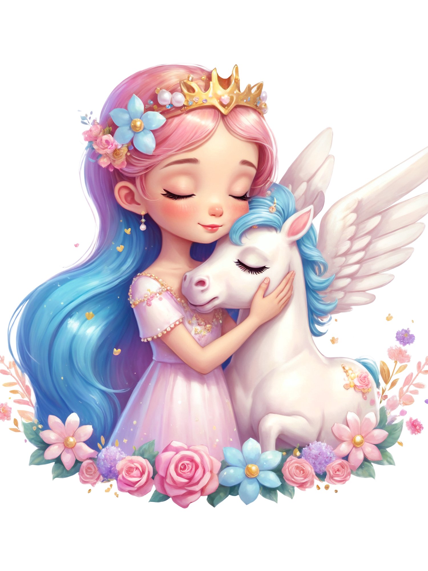 Disney Princess and Unicorn Cute Cartoon Art, Clipart Png