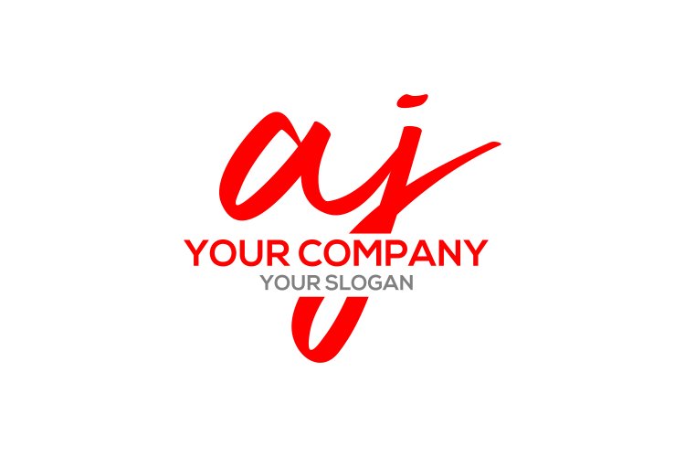 AJ Script Logo Design Vector