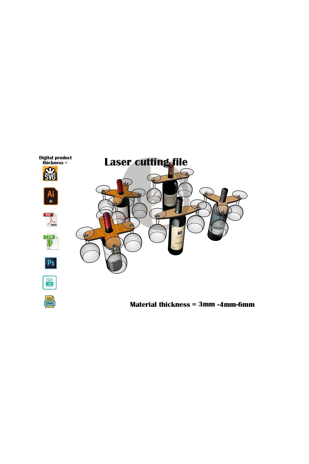 Laser Cut Wine Butler SVG Laser Cutting File