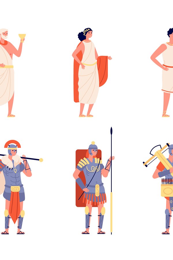 Ancient rome. Ancients people, isolated roman empire charact