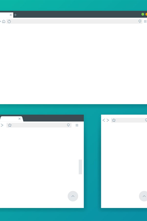 Computer Tab Empty Blank browser windows for different devices of computer, tab