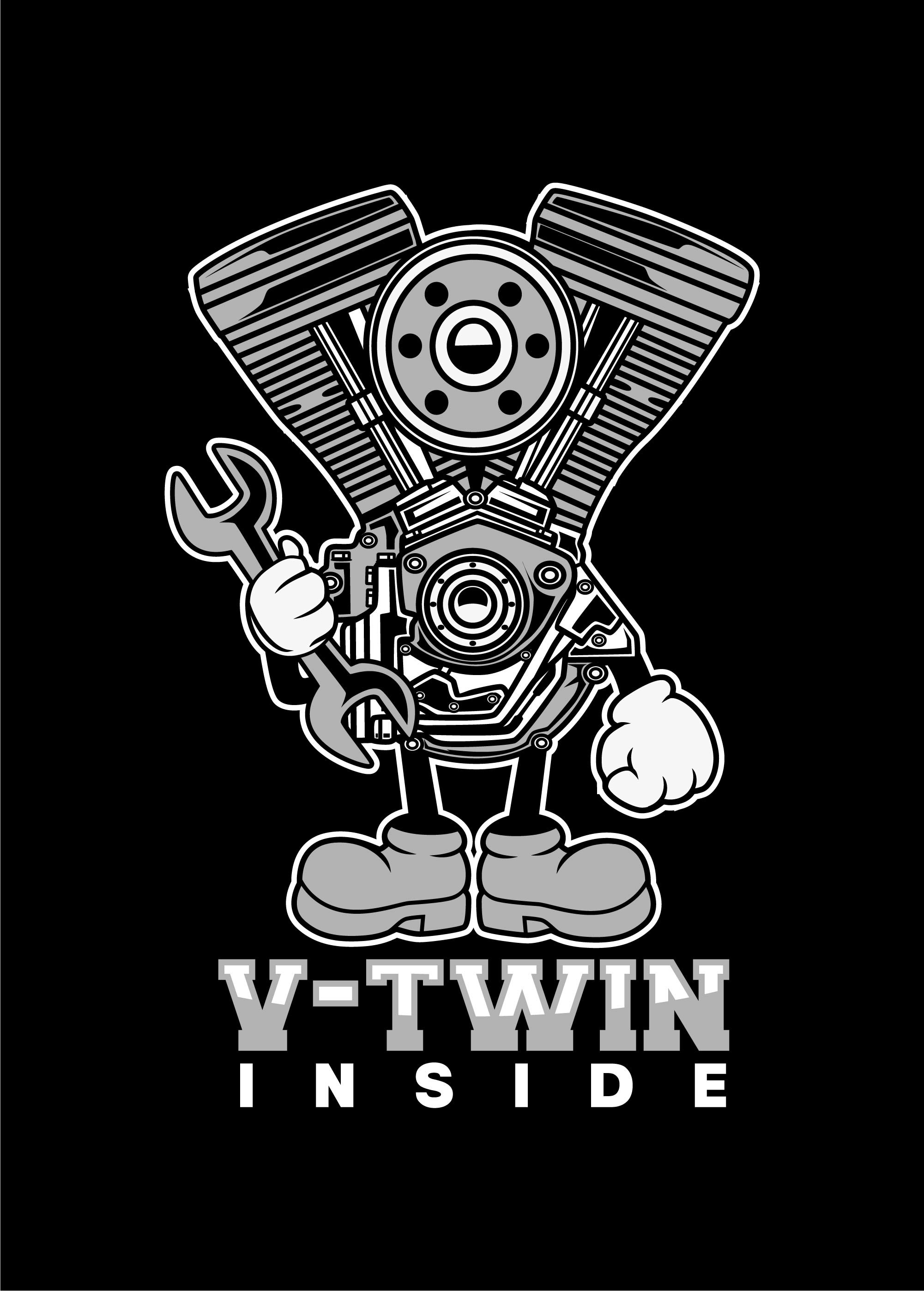 V TWIN MACHINE CARTOON