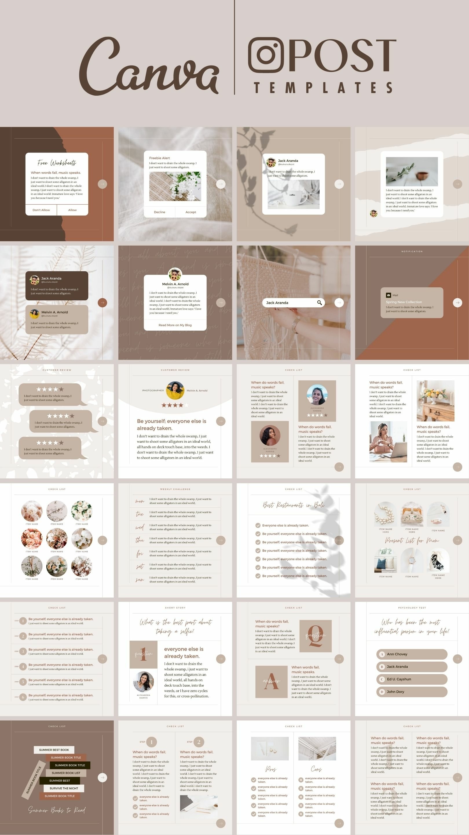 Instagram Template Canva Post Beige - Animated Social Media