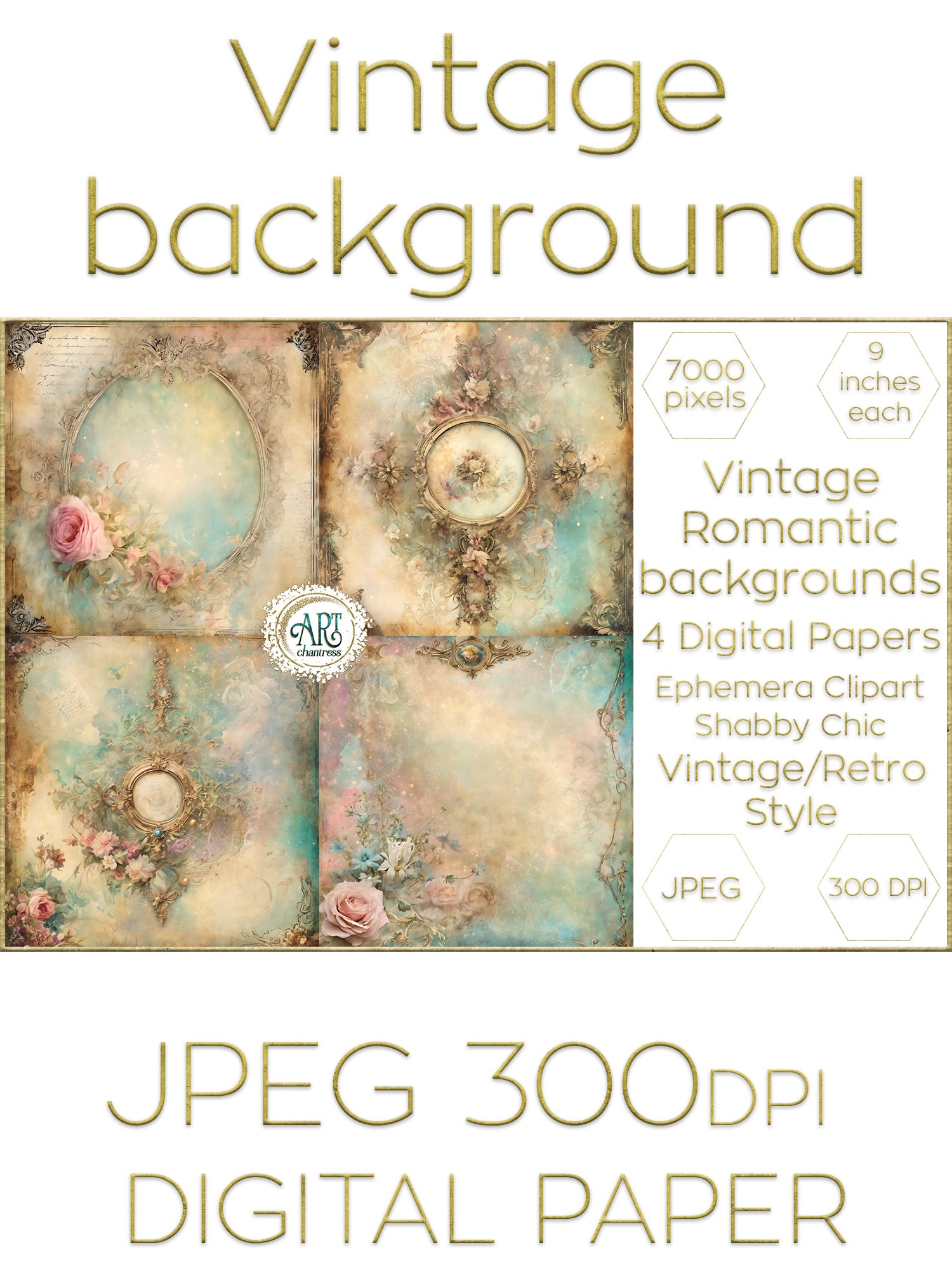 Victorian Scrapbook Old digital paper Romantic (3047890)
