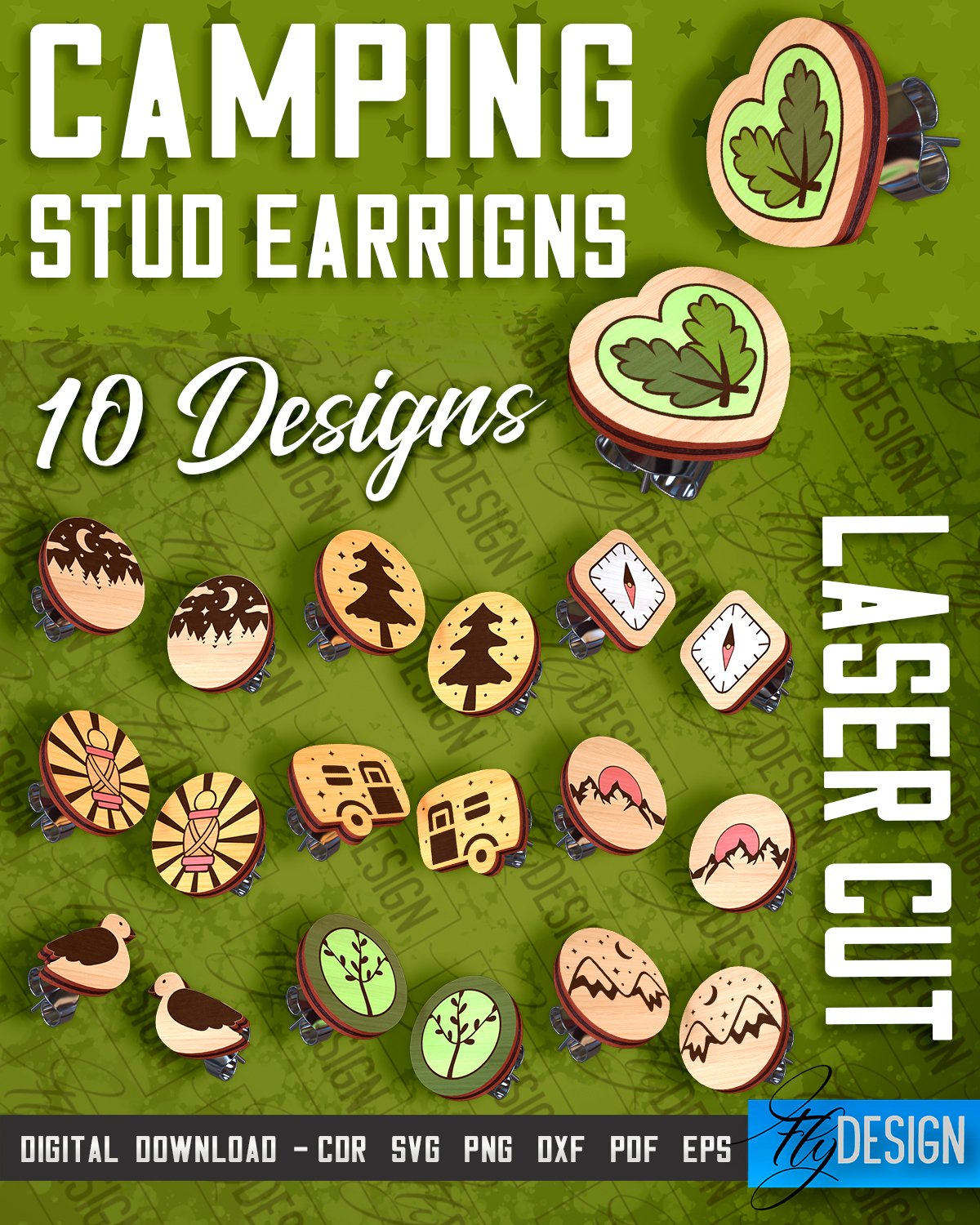 Stud Earrings Camping Around Waterholes - Allegria Designs main image 0