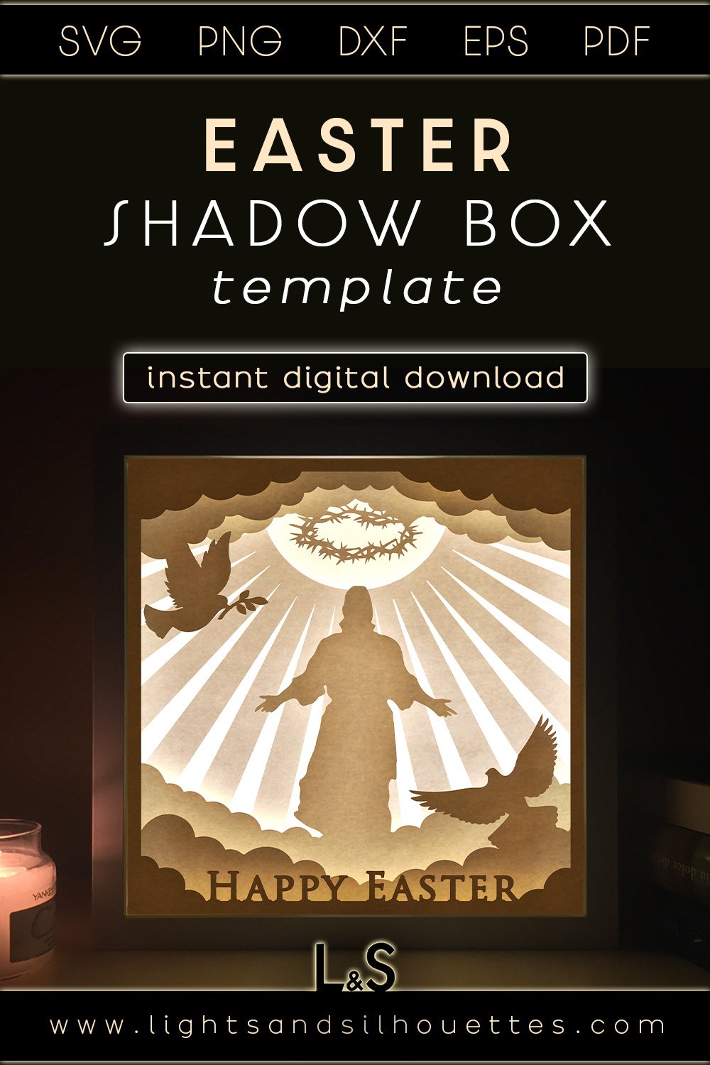3D Layered Easter Shadowbox Svg | Papercut Light Box