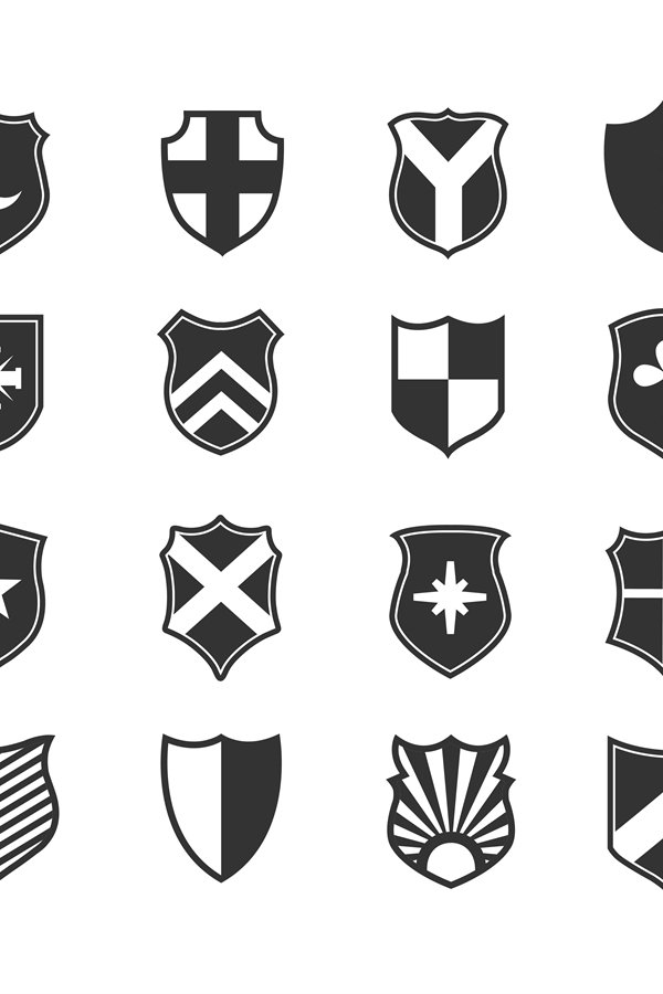 Protection shield vector icons