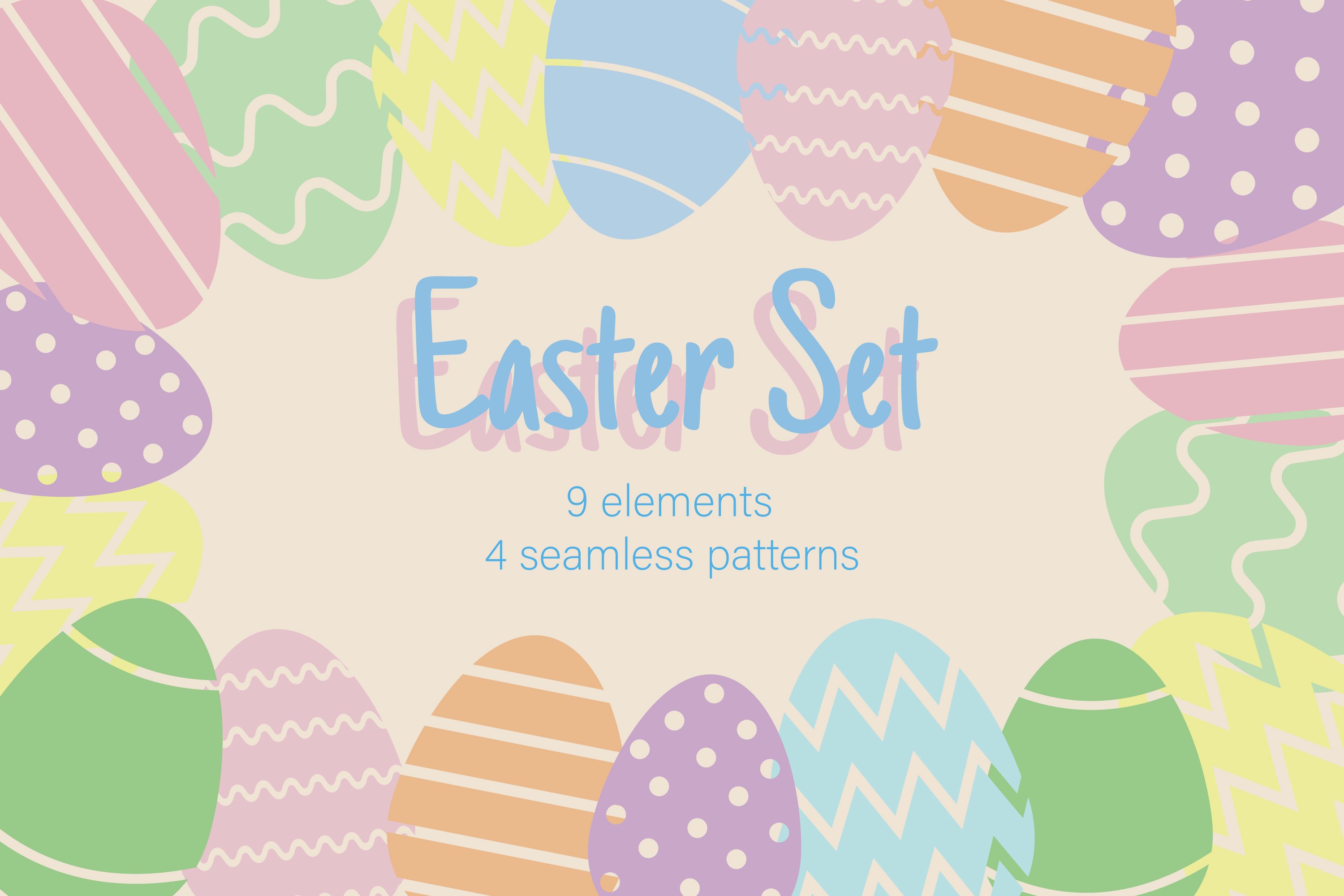 Easter set. A small Easter set in pastel colors