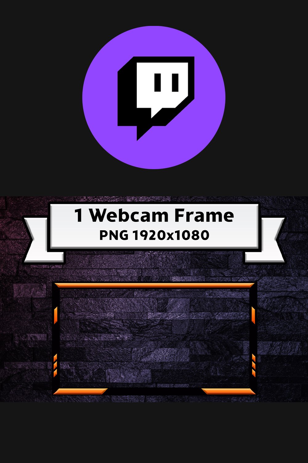 Orange twitch webcam frame live-stream overlay