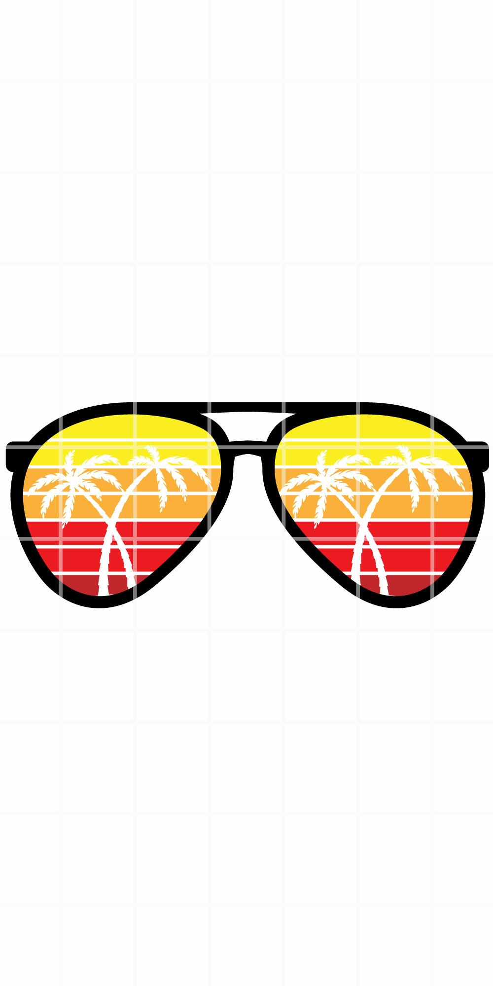 Vintage Sunset Sunglasses SVG. Sunset Palm Sunglasses png.