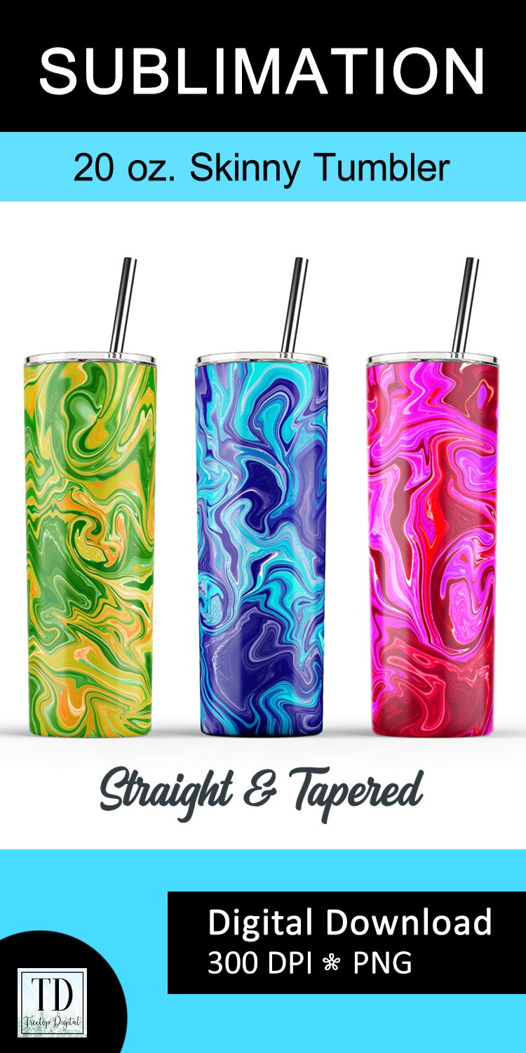20 Oz Skinny Tumbler Sublimation / Swirl PNG Design