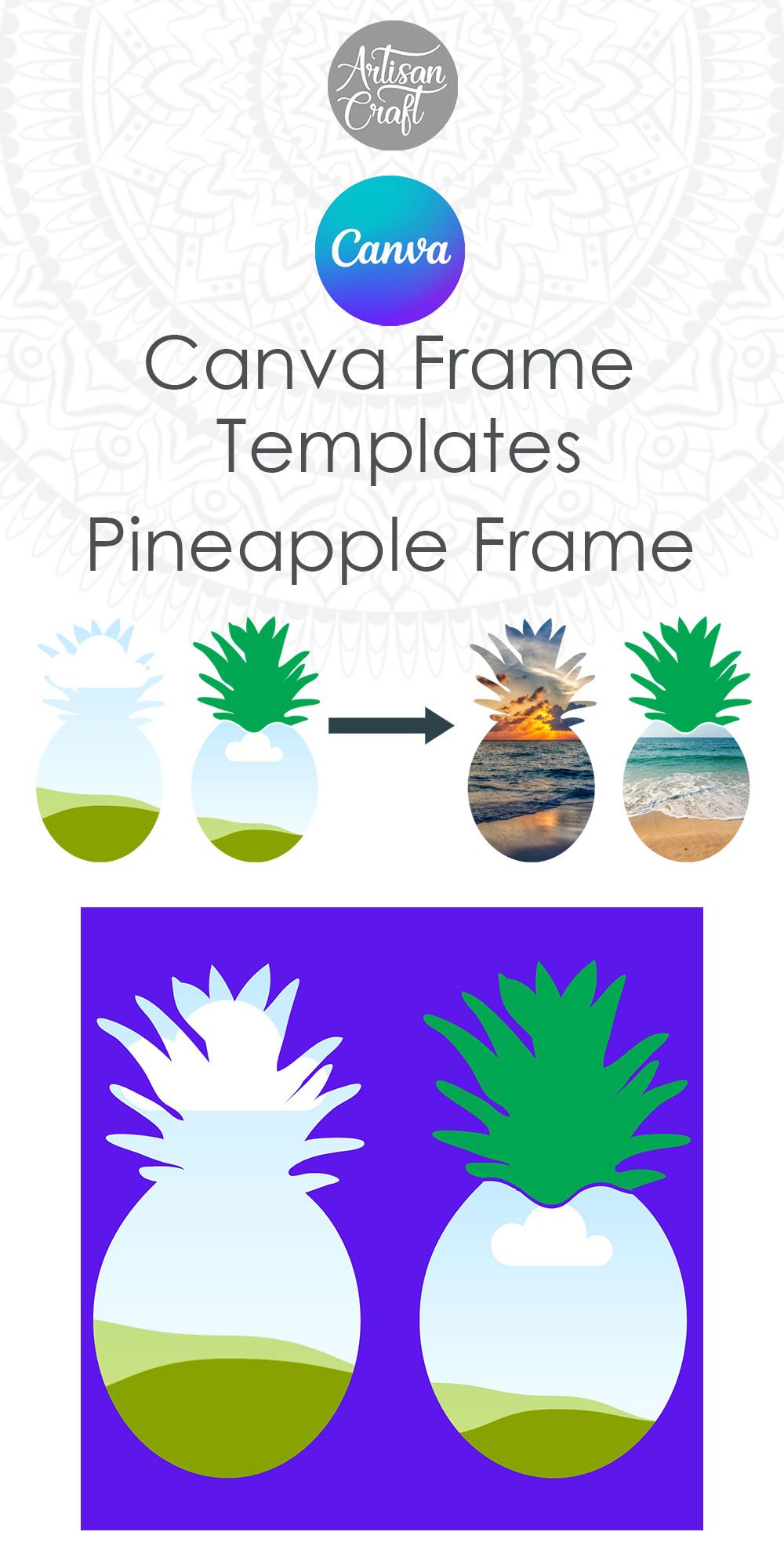 Pineapple Canva frame | Canva template