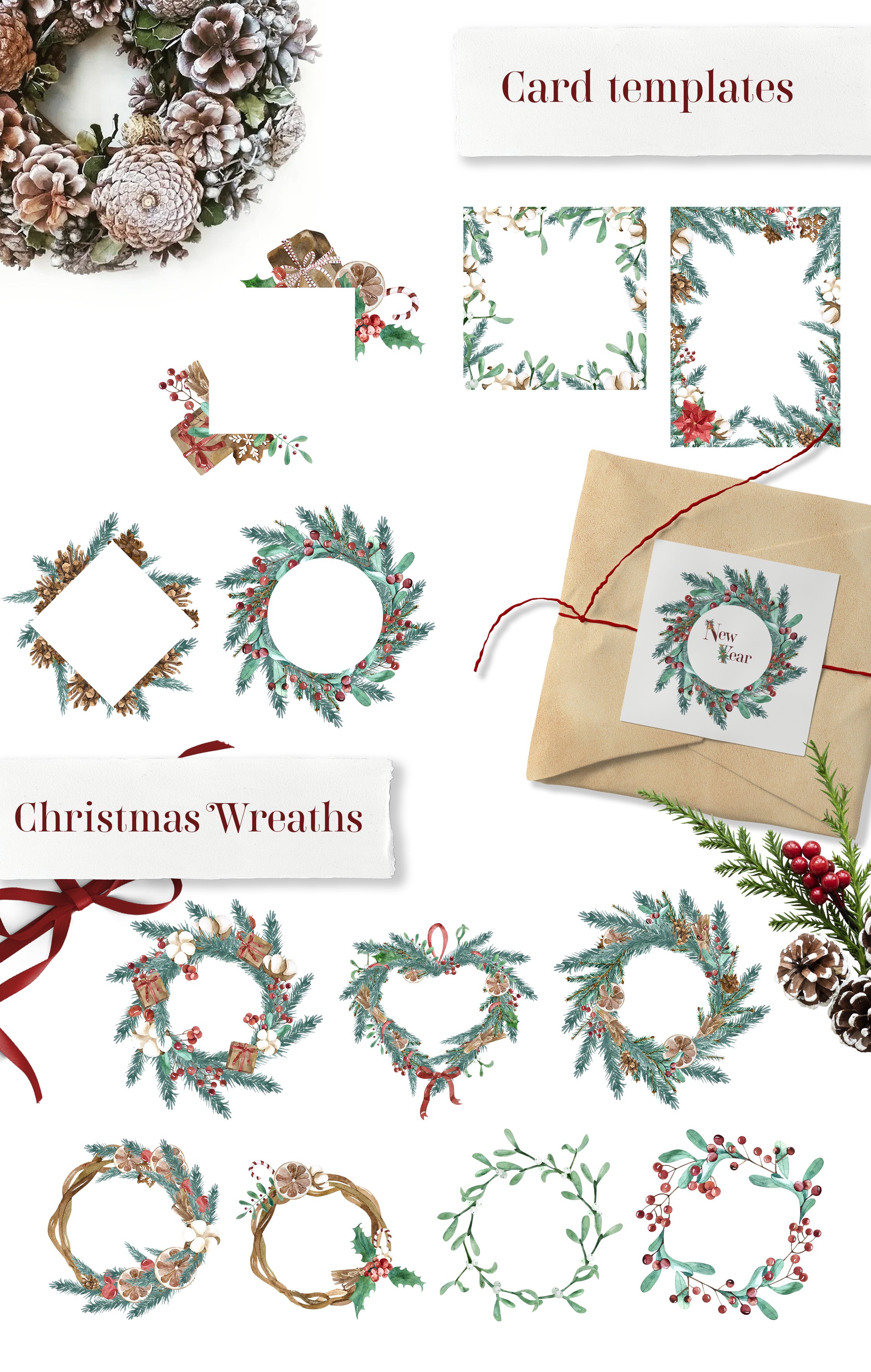 Watercolor Wreaths and frames (1611899)